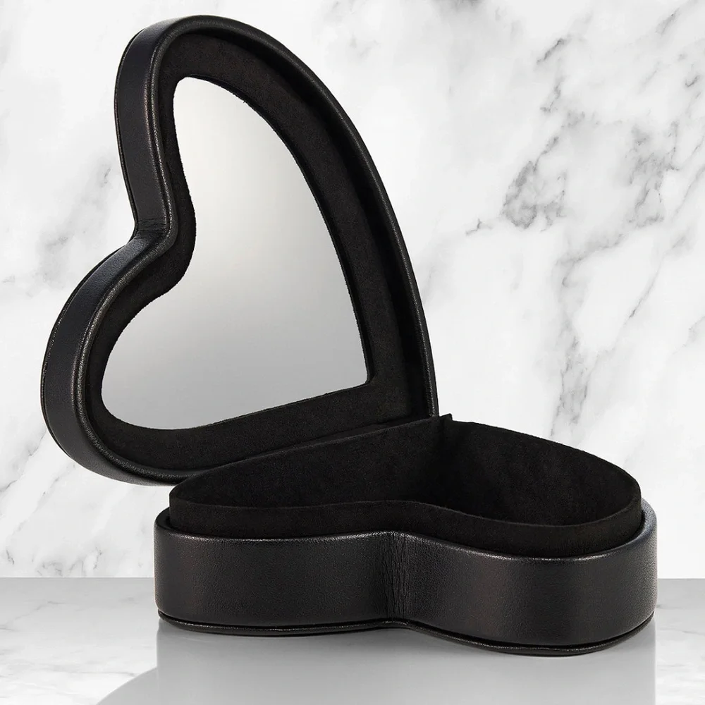 YSL Black Heart-Shaped Mirror Vanity Box